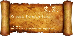Krauss Konstantina névjegykártya